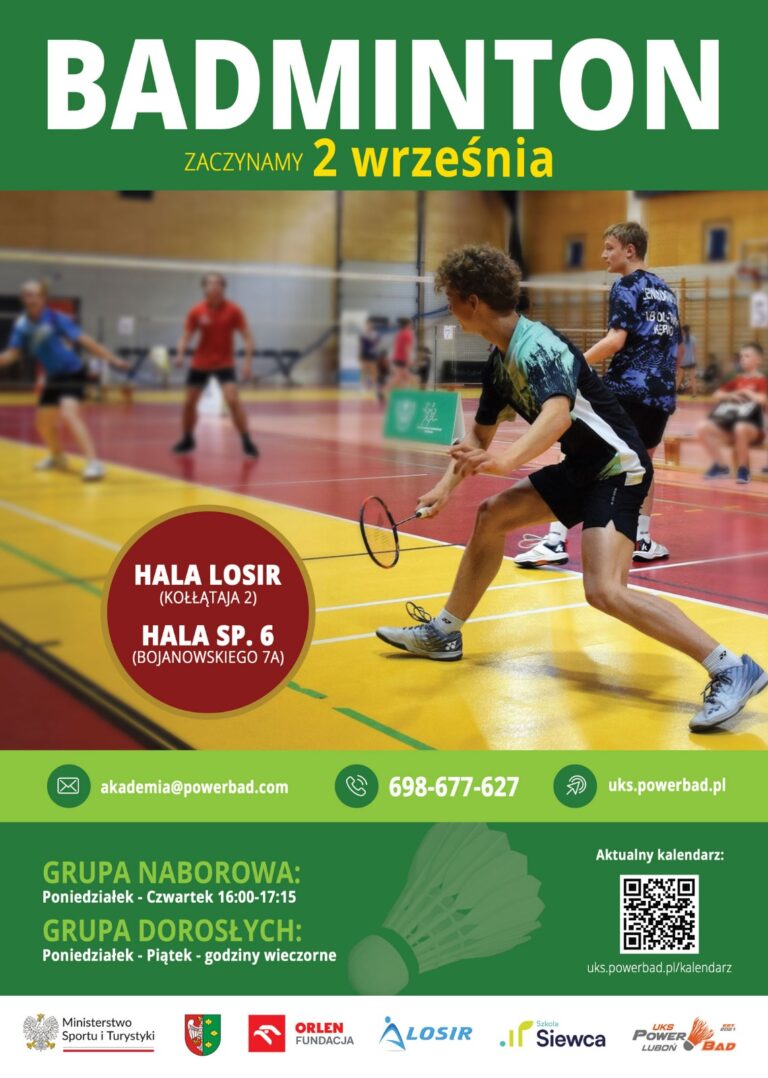 Badminton - zaczynamy 2 września 2025