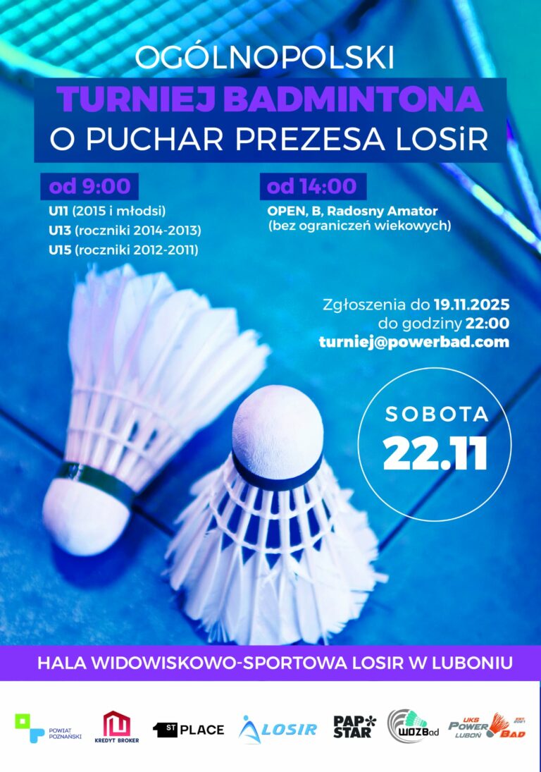 TURNIEJU BADMINTONA O PUCHAR PREZESA LOSiR 2025